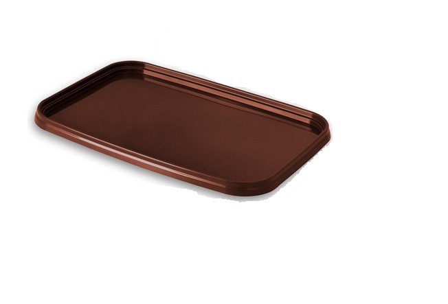 Víčko hnědé 19x14cm (100ks) | Jednorázové nádobí - Kelímky, tácky, talíře, boxy